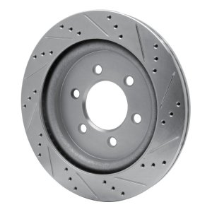 Ford F-150 Brake Rotor (1) - Rear Left - R1 Concepts - Drilled & Slotted - Silver - `18-`21